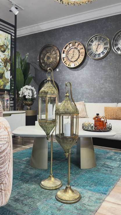 Rustlume Ayaklı Metal Yer Feneri Set
