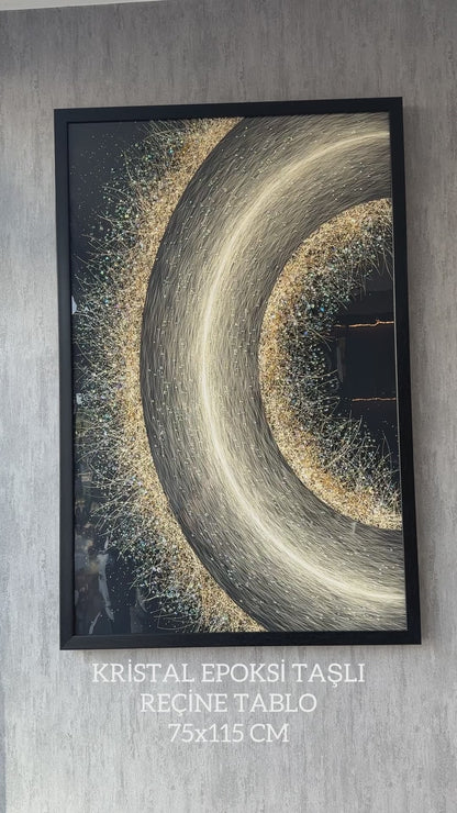 Mezzaluce Kristal Epoksi Taşlı Reçine Tablo 75x115 Cm