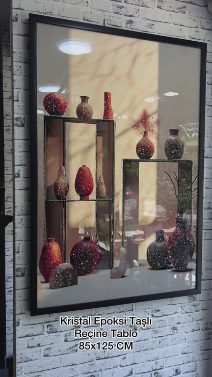 Small Vases Kristal Epoksi Taşlı Reçine Tablo