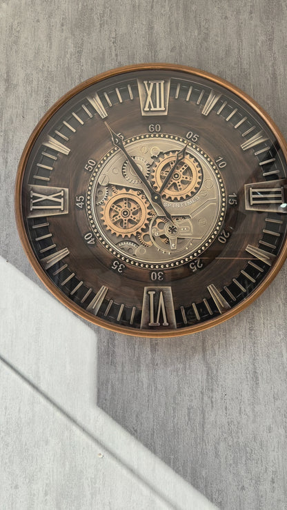 Clenton Metal Çarklı Duvar Saati 60 Cm