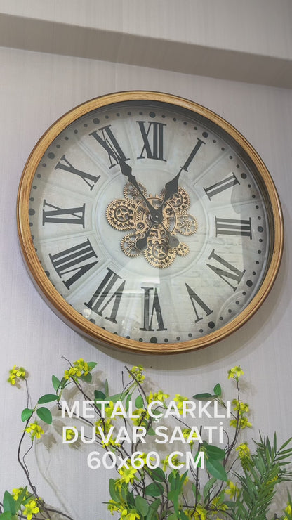 Tickvane Metal Çarklı Duvar Saati 60 Cm