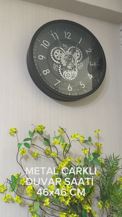 Noctogear Metal Çarklı Duvar Saati 46 Cm