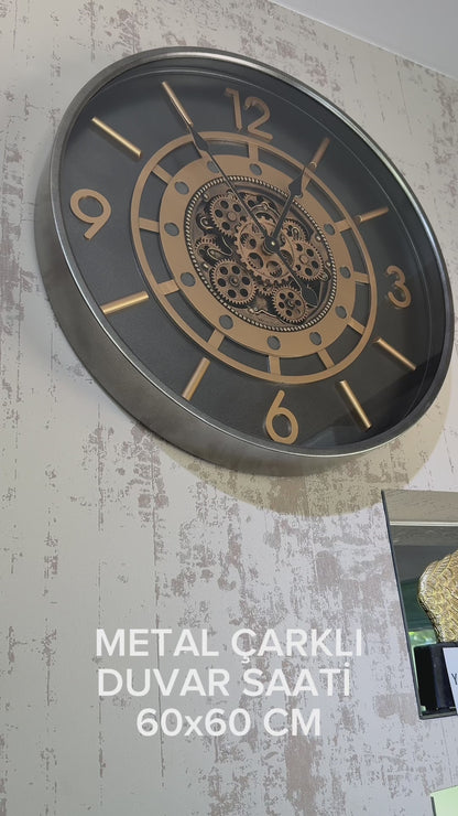 Eclipsor Metal Çarklı Duvar Saati 60 Cm