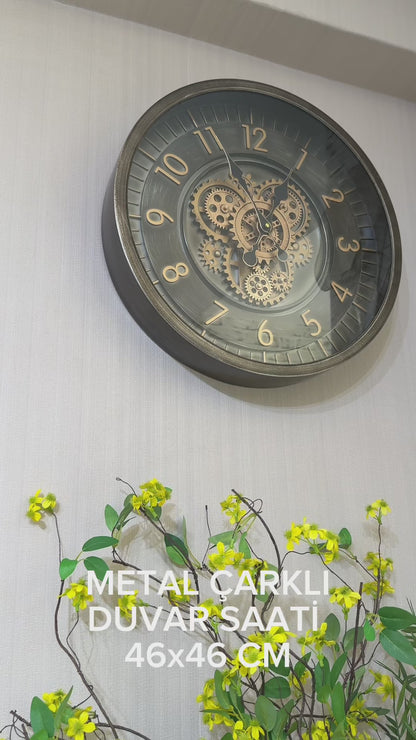 Coglume Metal Çarklı Duvar Saati 46 Cm