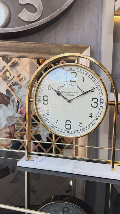 Aeternis Metal Masa Saati 36x40 Cm Gold