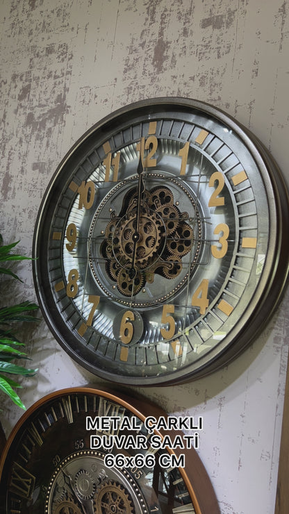 Tickforge Metal Çarklı Duvar Saati 70 Cm