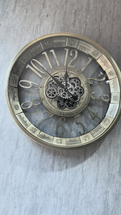 Ironova Metal Çarklı Duvar Saati 80 Cm