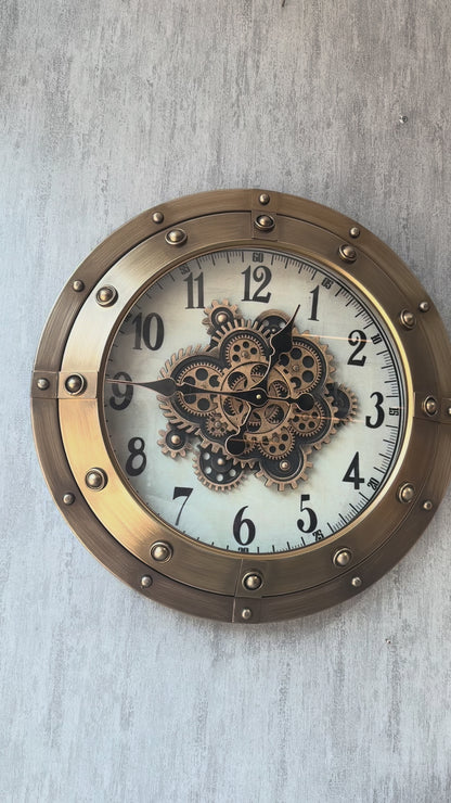Elmonta Metal Çarklı Duvar Saati 60 Cm