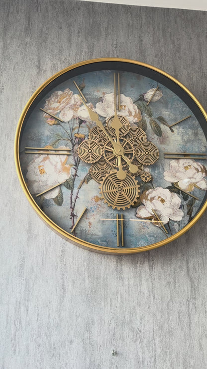 Seraphlora Metal Çarklı Duvar Saati 60 Cm