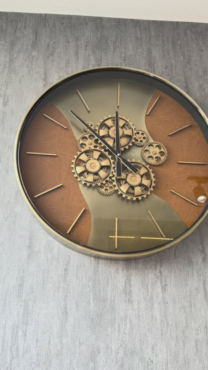 Ferrano Metal Çarklı Duvar Saati 55 Cm