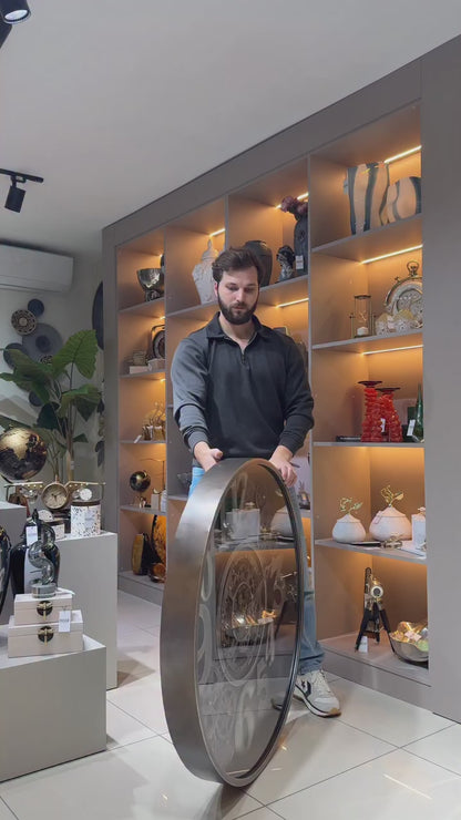 Horloge Metal Çarklı Duvar Saati 100 Cm