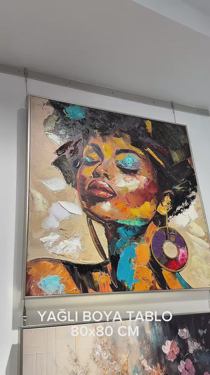 African Girl Yağlı Boya Tablo