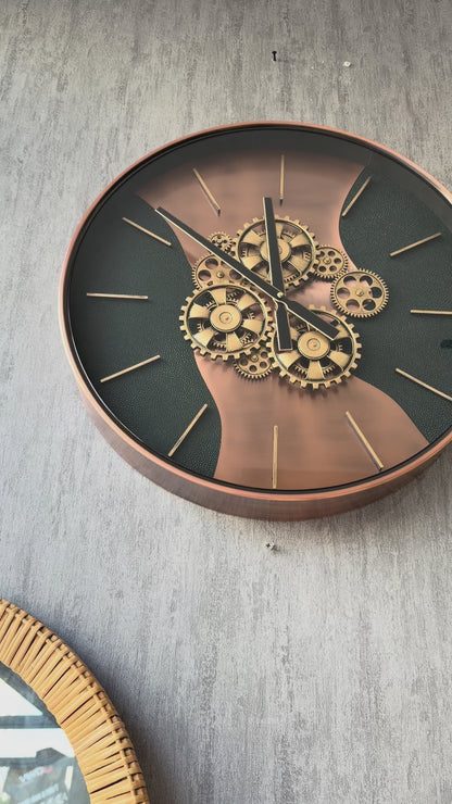 Ferravio Metal Çarklı Duvar Saati 55 Cm