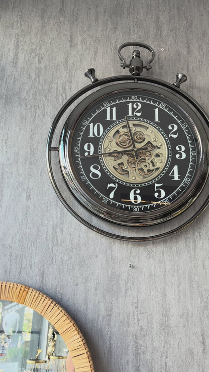 Rovantis Metal Çarklı Duvar Saati 60x75 Cm