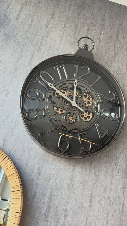 Geartis Metal Çarklı Duvar Saati 60x75 Cm