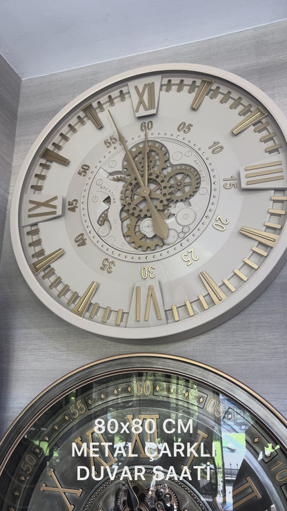 Chronosphere Metal Çarklı Duvar Saati 80 Cm