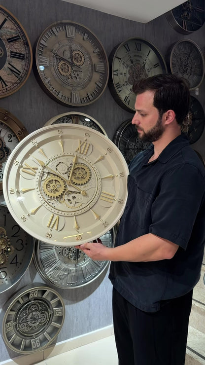 Cogsphere Metal Çarklı Duvar Saati 60 Cm