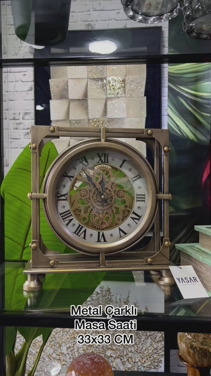 Ferrossa Metal Çarklı Masa Saati