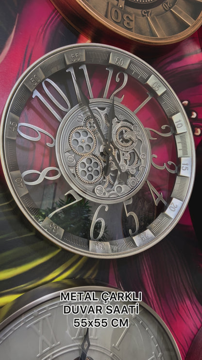 Viatempus Metal Çarklı Duvar Saati 55 Cm