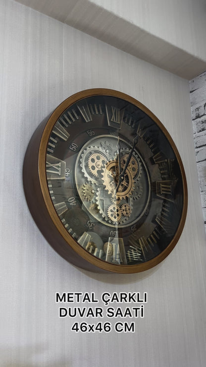 Cranford Metal Çarklı Duvar Saati 46 Cm