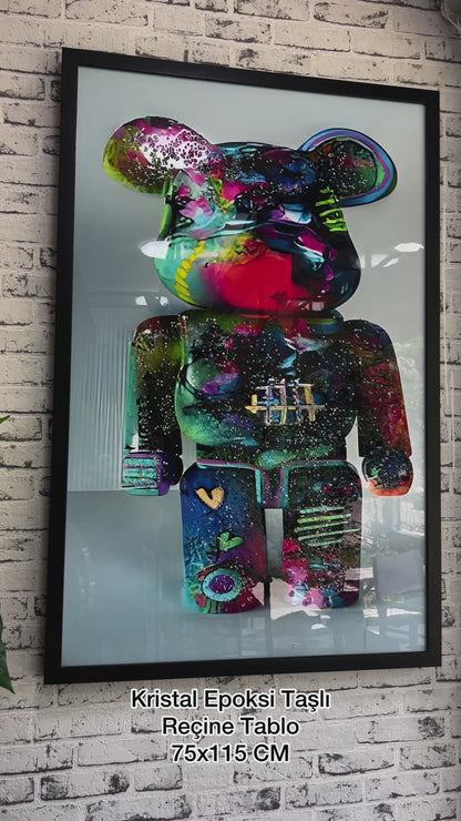 Bearbrick Pop Art Kristal Epoksi Taşlı Reçine Tablo