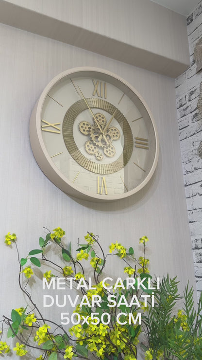 Cremonox Metal Çarklı Duvar Saati 50 Cm