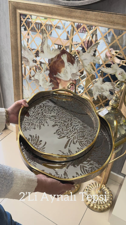 Mirava Aynalı Tepsi Set