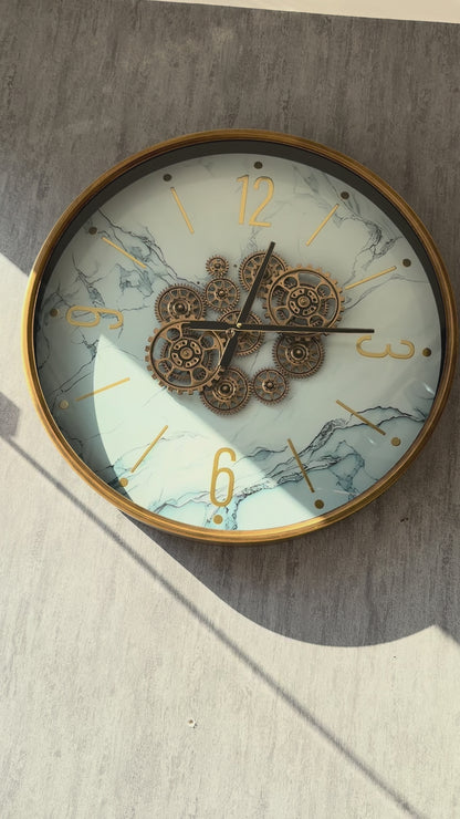 Carrara Metal Çarklı Duvar Saati 60 Cm
