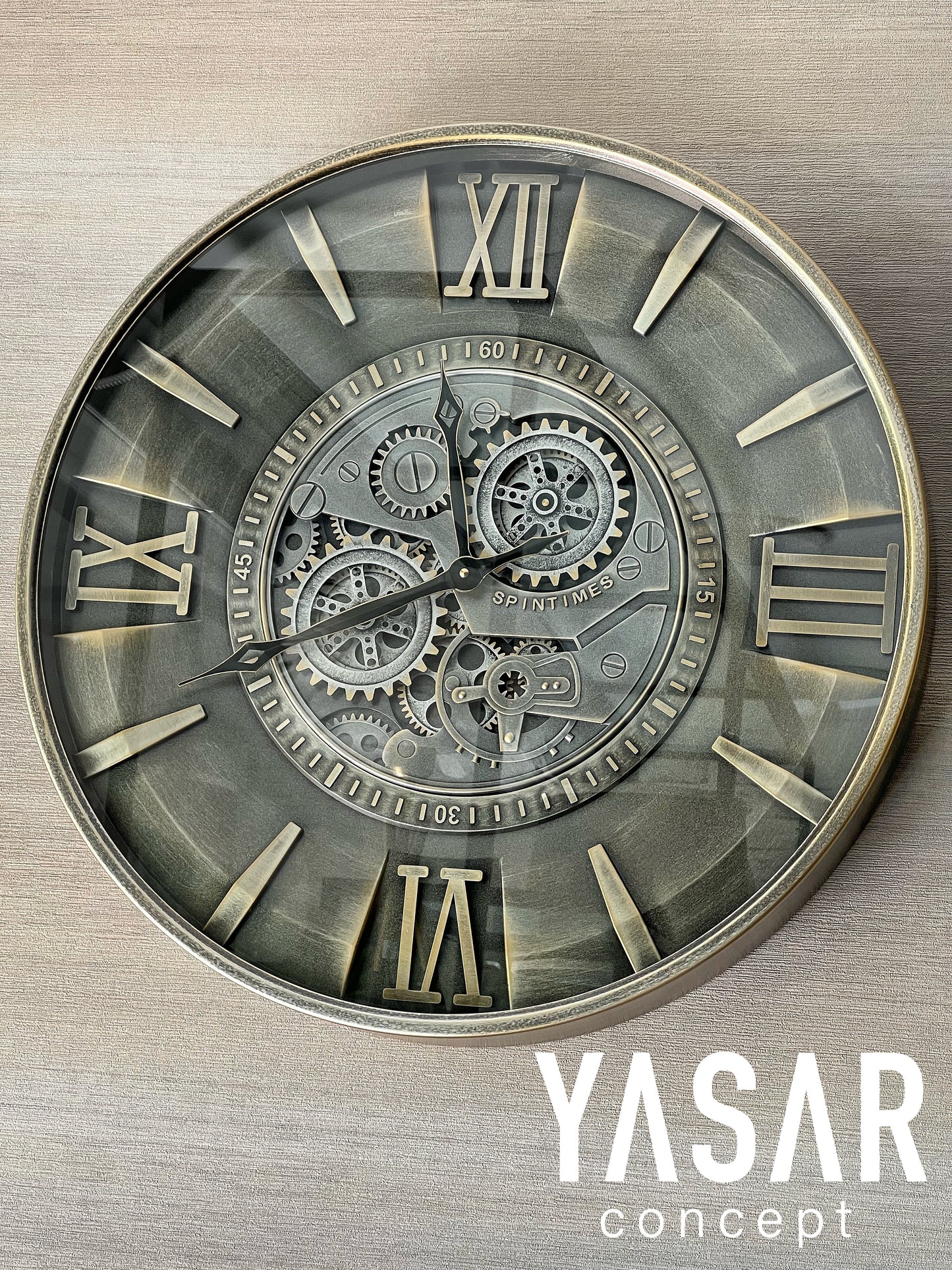 Riverton Metal Çarklı Duvar Saati 60 Cm