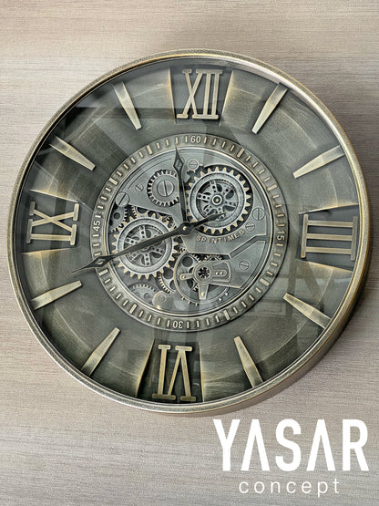 Riverton Metal Çarklı Duvar Saati 60 Cm