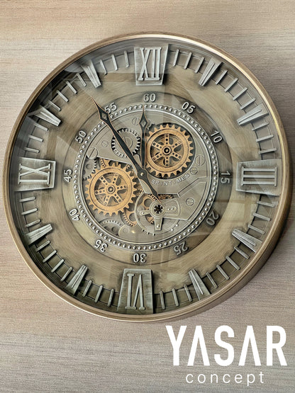 Rotavera Metal Çarklı Duvar Saati 60 Cm