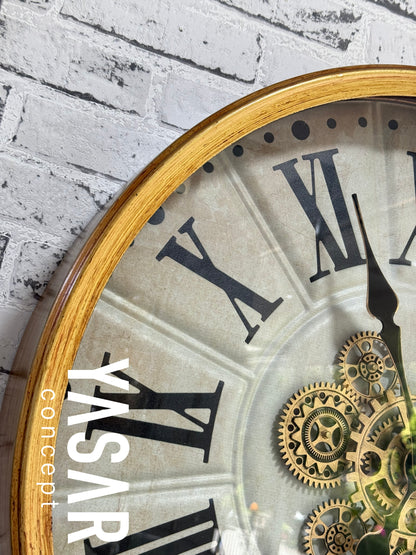 Tickvane Metal Çarklı Duvar Saati 60 Cm