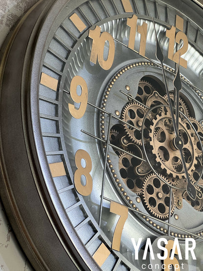 Tickforge Metal Çarklı Duvar Saati 70 Cm