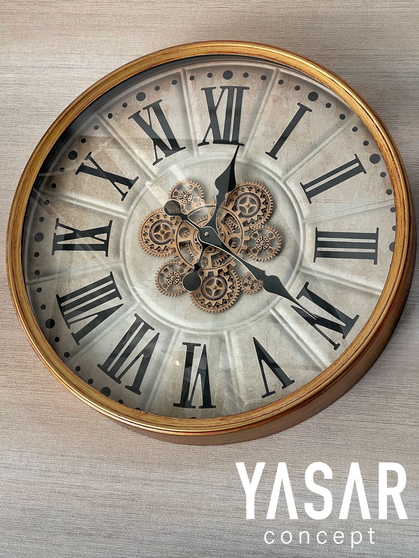 Tickvane Metal Çarklı Duvar Saati 60 Cm