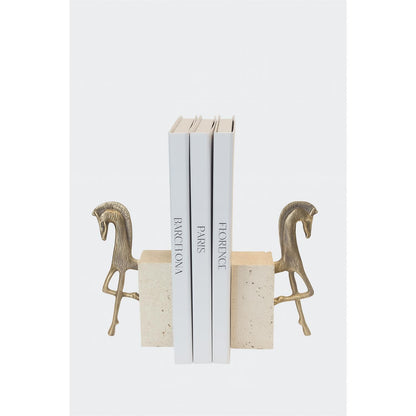 Cavallier Kitap Tutucu Traverten Mermer