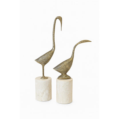 Swanora Dekoratif Kuğu Obje Set Traverten Mermer