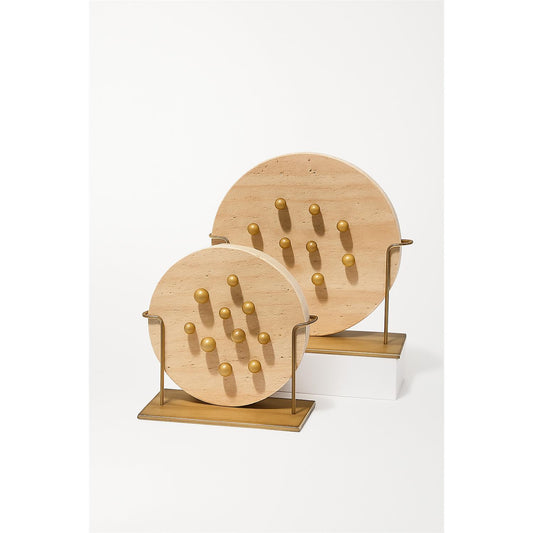 Petralis Dekoratif Disk Obje Set Traverten Mermer